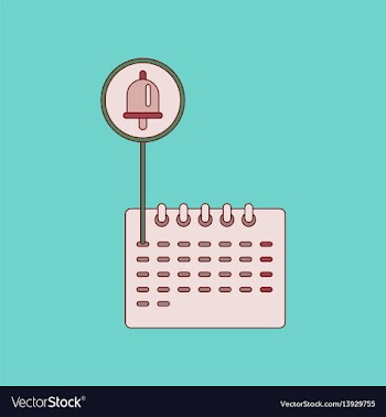Flat icon with thin lines school calendar vector image