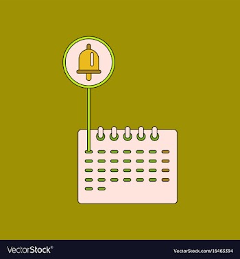 Flat icon with thin lines school calendar vector image
