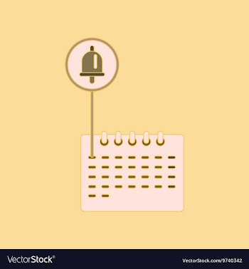 Flat icon with thin lines school calendar vector image