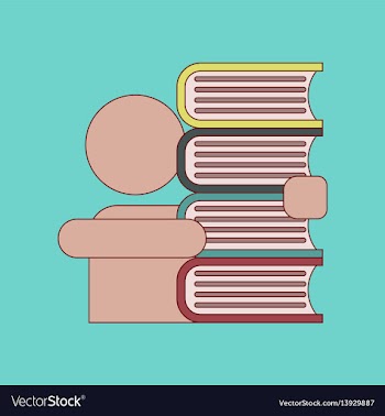 Flat icon with thin lines schoolboy book vector image