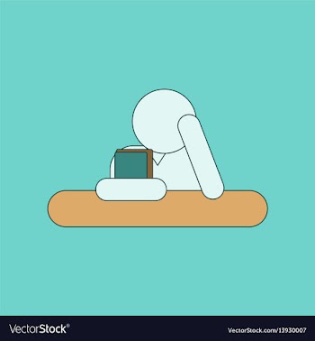 Flat icon with thin lines schoolboy book vector image