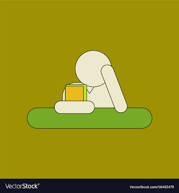 Flat icon with thin lines schoolboy book vector image