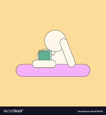 Flat icon with thin lines schoolboy book vector image