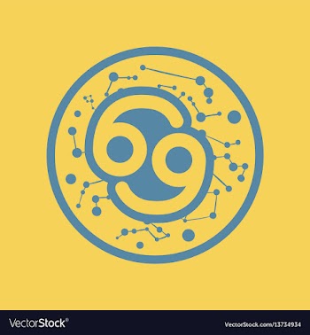 Flat icon zodiac sign cancer vector image