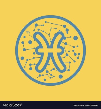 Flat icon zodiac sign pisces vector image
