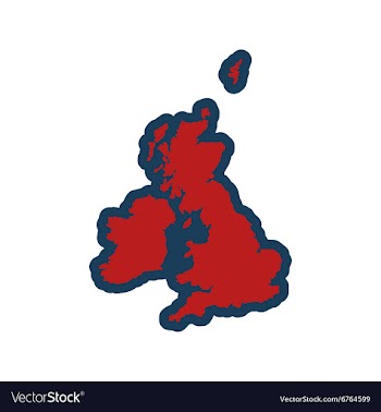 Flat iconon white background map of Britain vector image