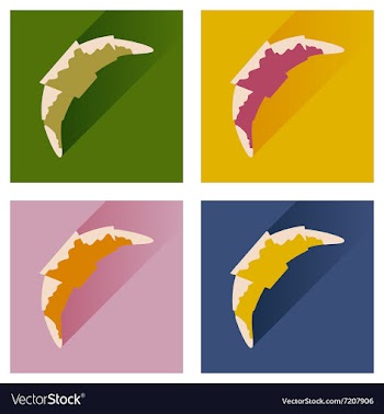 Flat icons collection with shadow croissant vector image