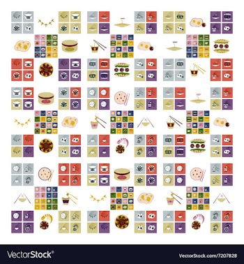 Flat icons collection with shadow food vector image