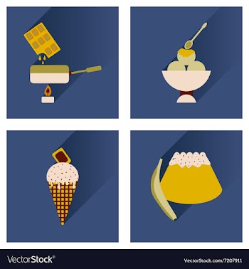 Flat icons collection with shadow sweet vector image