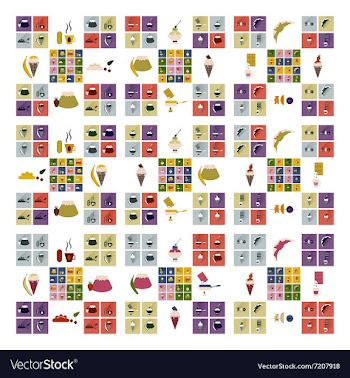 Flat icons collection with shadow sweet vector image