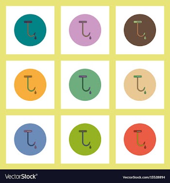 Flat icons halloween set of bloody hook concept on vector image