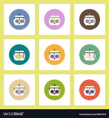 Flat icons Halloween set of bloody pumpkin concept vector image