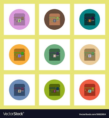 Flat icons Halloween set of box with hand concept vector image