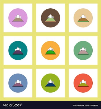 Flat icons halloween set of cemetery concept on vector image