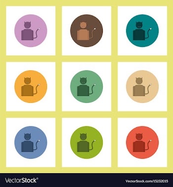 Flat icons halloween set of devil concept on vector image