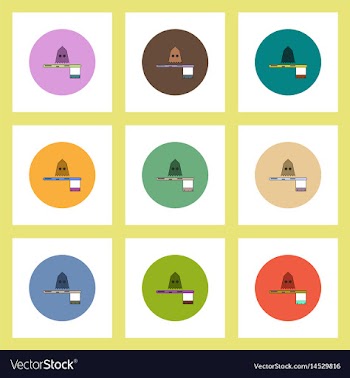 Flat icons halloween set of executioner and ax vector image