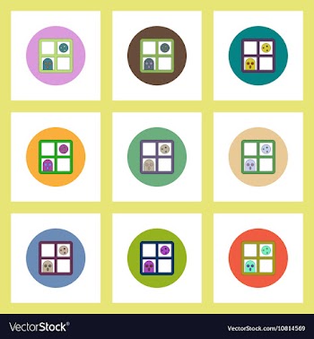 Flat icons Halloween set of ghost and full moon vector image