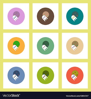 Flat icons Halloween set of ghost and moon concept vector image