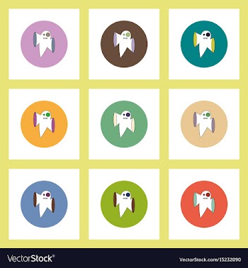 Flat icons halloween set of ghost concept on vector image