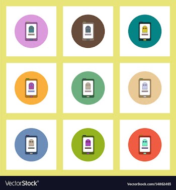 Flat icons halloween set of ghost online concept vector image