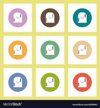 Flat icons halloween set of ghost vampire concept vector image