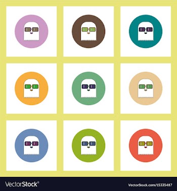 Flat icons halloween set of ghost with glasses vector image