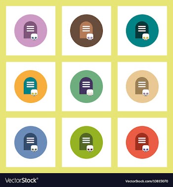 Flat icons Halloween set of grave monument and vector image
