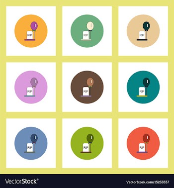 Flat icons halloween set of grave monument and vector image