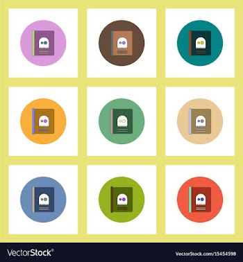 Flat icons halloween set of mystery ghost book vector image