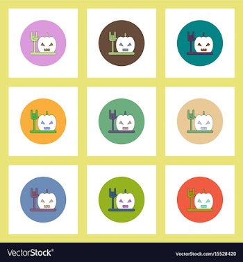 Flat icons halloween set of pumpkin and hand vector image