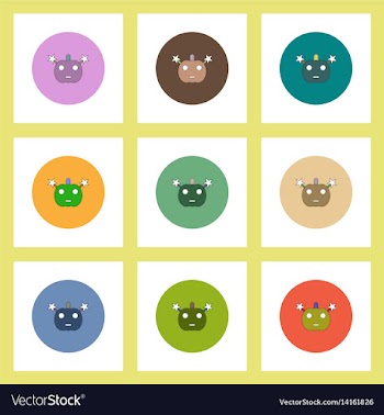 Flat icons halloween set of pumpkin concept on vector image