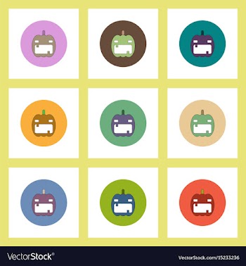 Flat icons halloween set of pumpkin concept on vector image