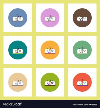 Flat icons Halloween set of pumpkins concept on vector image
