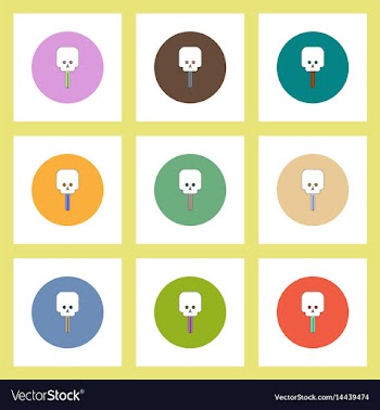 Flat icons halloween set of skull candy concept on vector image