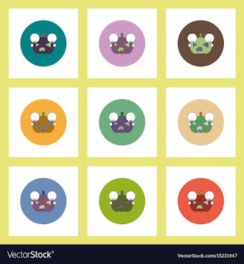 Flat icons halloween set of smiling pumpkin vector image