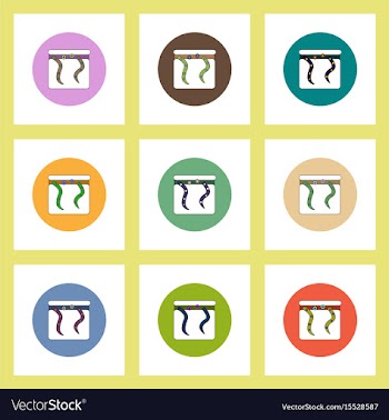 Flat icons halloween set of spooky monster comes vector image