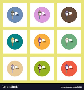 Flat icons halloween set of street light and moon vector image