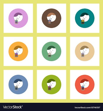 Flat icons Halloween set of Vampire Dracula vector image