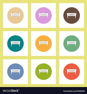 Flat icons halloween set of vampire jaw concept on vector image