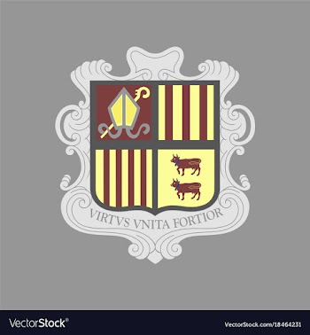 Flat icons on theme coat of arms andorra vector image