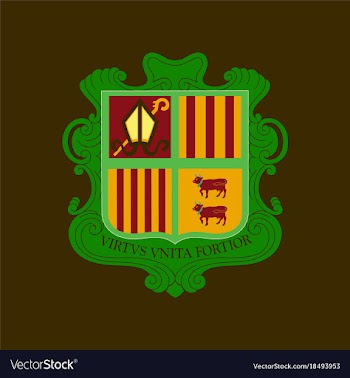 Flat icons on theme coat of arms andorra vector image