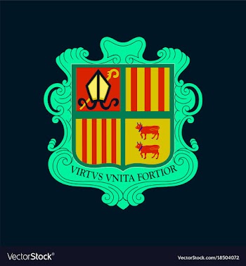 Flat icons on theme coat of arms andorra vector image