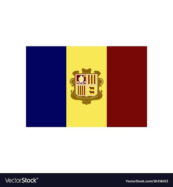 Flat icons on theme flag of andorra vector image