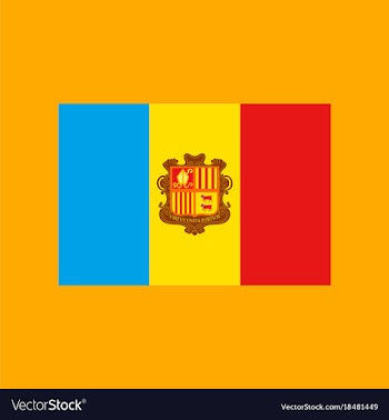 Flat icons on theme flag of andorra vector image