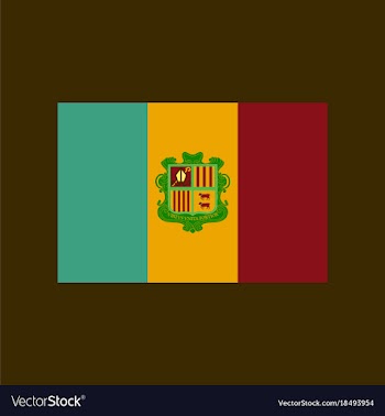 Flat icons on theme flag of andorra vector image