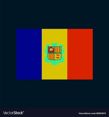 Flat icons on theme flag of andorra vector image