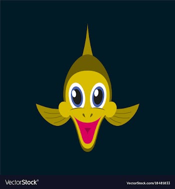 Flat icons on theme funny animals a fish vector image