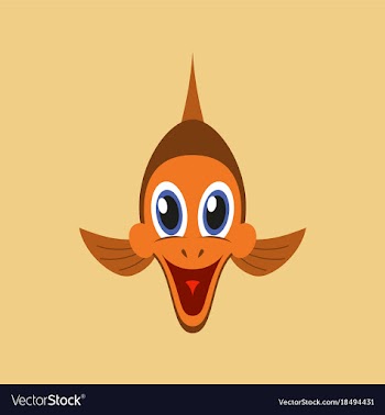 Flat icons on theme funny animals a fish vector image