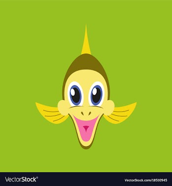 Flat icons on theme funny animals a fish vector image
