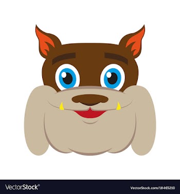 Flat icons on theme funny animals bulldog vector image